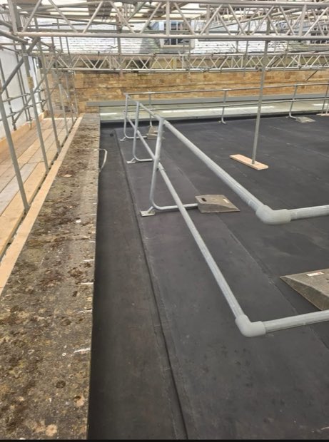 Resitrix membrane perimeter detailing run to the parapet at Compton Verney, Warwickshire