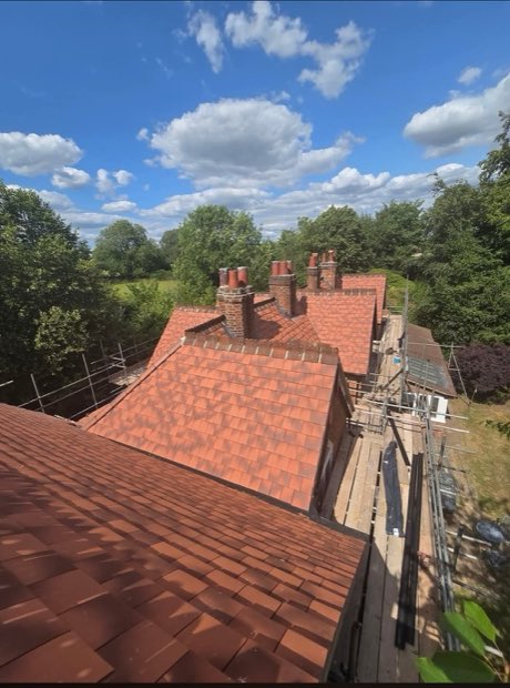 Full roofscape of a period house in Uttoxeter re-covered in Sandtoft 2020 tiles